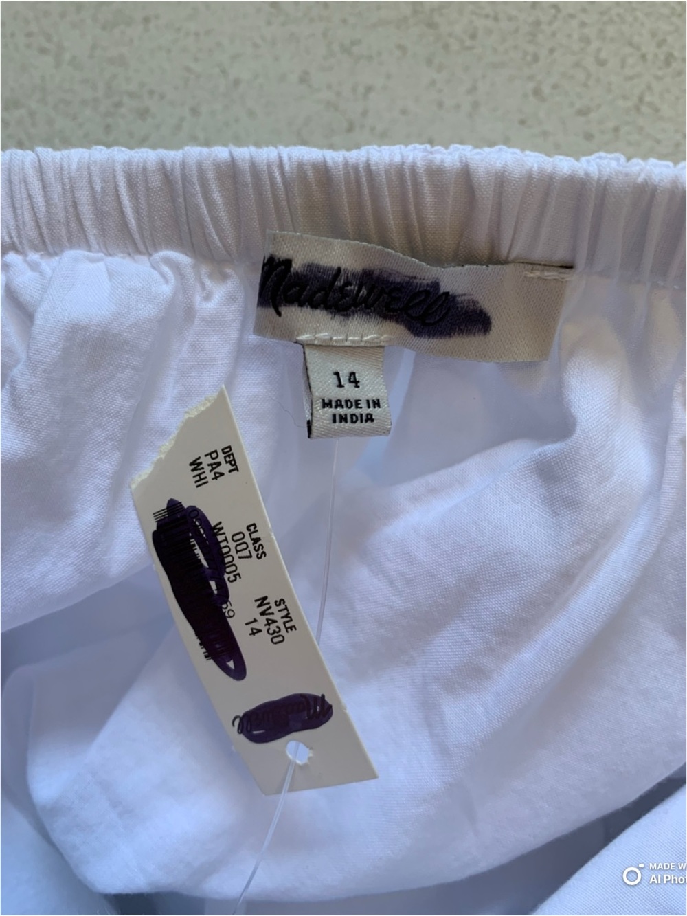 Madewell White Poplin Seamed Maxi Dress Size 14 NWT White Cotton Summer Dress - Picture 14 of 17